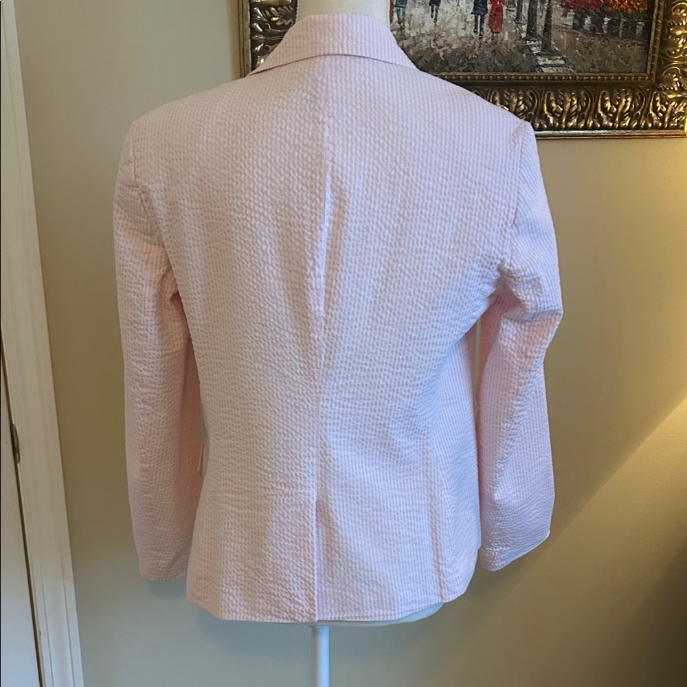 Anne Klein Pink Seersucker Blazer - Picture 4 of 10